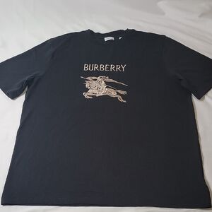 Burberry Black Tee with Beige Knight Graphic